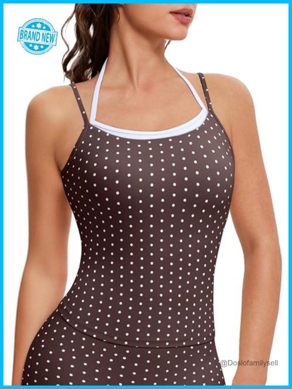 Halter Workout Tank Top with Built in Bra Cute Layer Longline Sports Bras